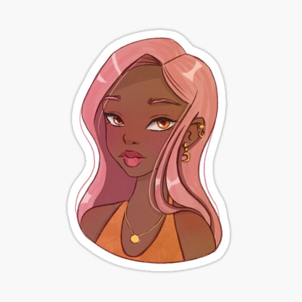 pink hair girl Sticker