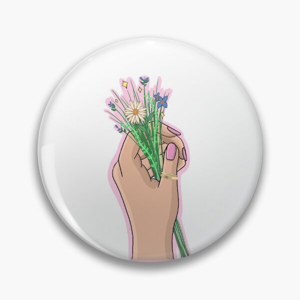 Item preview, hand with flowers in pink designed and sold by hannahmossss.