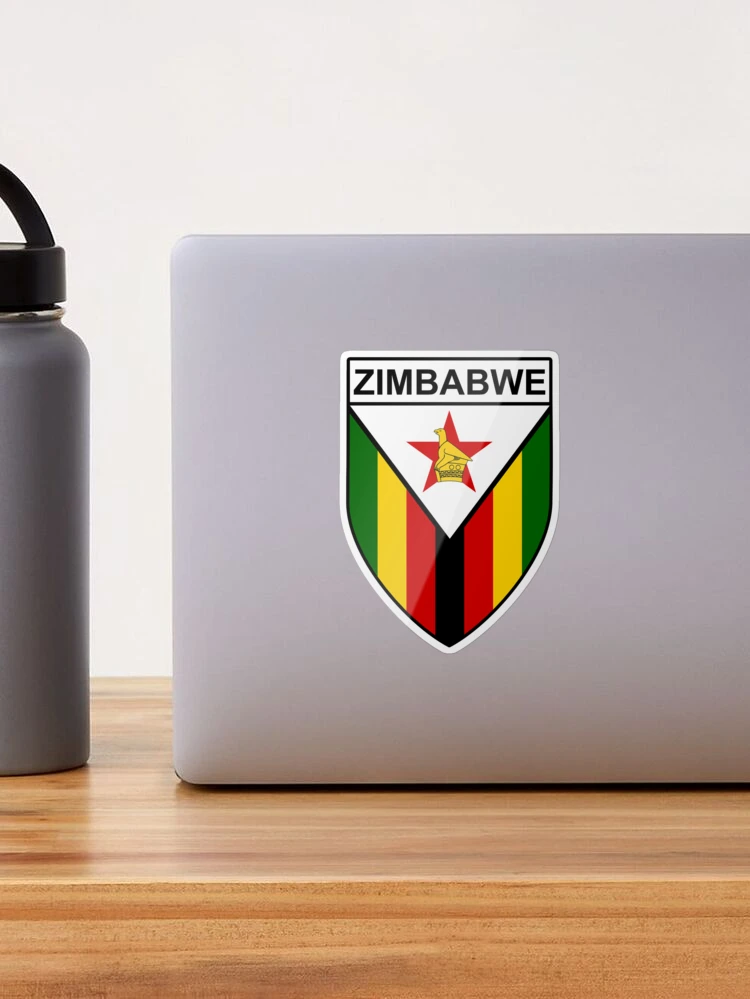 ZIMBABWE Lot de 4 autocollants en vinyle pour casque Motif drapeau de l' Afrique du Zimbabwe 50 mm