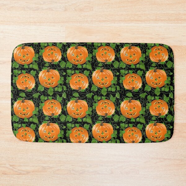 Item preview, Jack-o-lantern Pumpkin Patch on Black designed and sold by MamaODea.