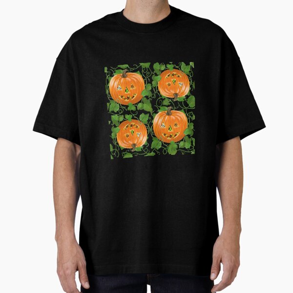 Item preview, Jack-o-lantern Pumpkin Patch on Black designed and sold by MamaODea.