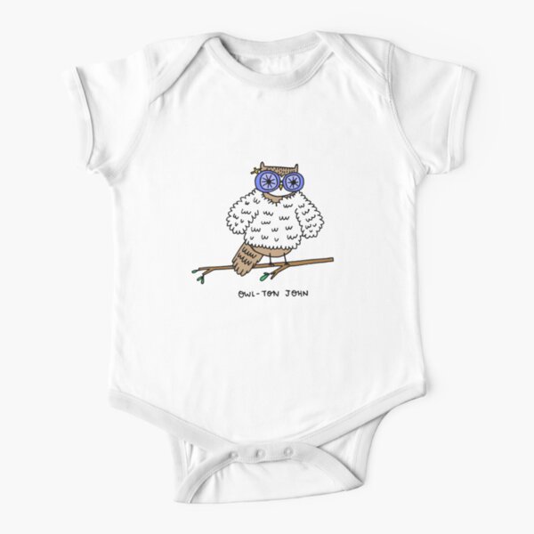 Owl-ton John Short Sleeve Baby One-Piece