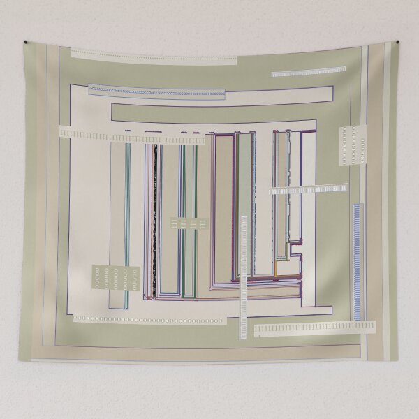 Item preview, Metaphysical Oatmeal Taupe Sage geometric techy graphic design designed and sold by djrunnels.
