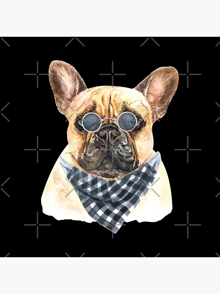 Watercolor French Bulldog Cool Biker by dog-gifts