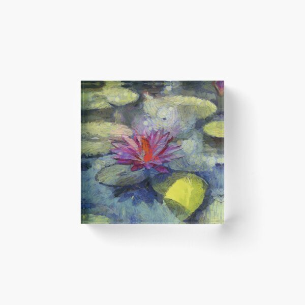 Item preview, Painted  water lilies in Vincent Van Gogh style designed and sold by AnnaMelekhina.
