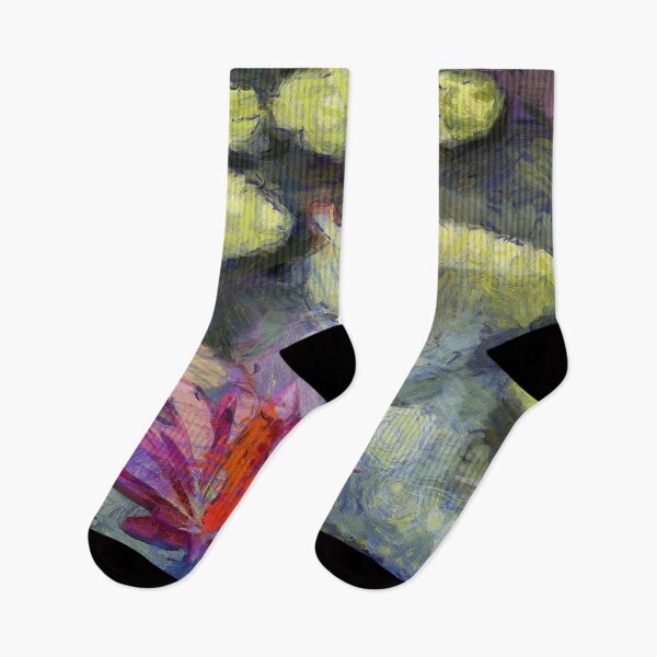 Item preview, Painted  water lilies in Vincent Van Gogh style designed and sold by AnnaMelekhina.