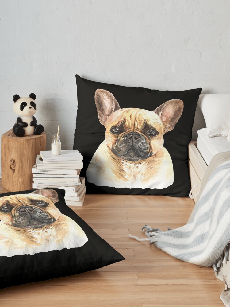 Alternate view of Watercolor French Bulldog Dog Floor Pillow