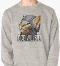 God wills it - Kitty Cat Crusader Pullover Sweatshirt