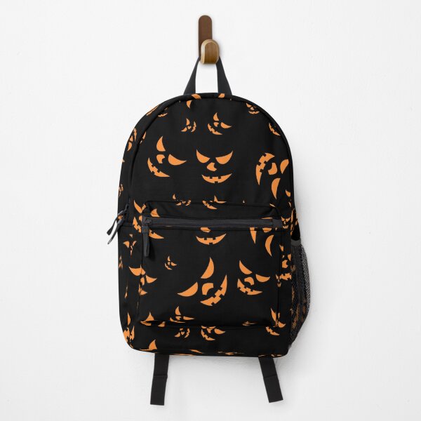 Item preview, Halloween pumpkin smile pattern on black bg designed and sold by tuzlay.