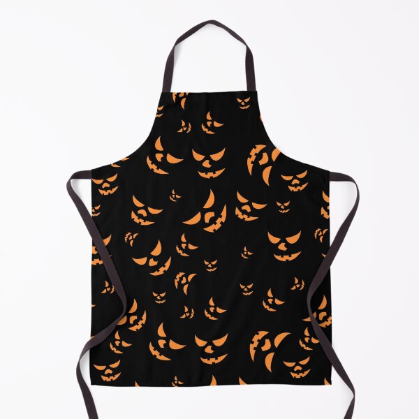 Item preview, Halloween pumpkin smile pattern on black bg designed and sold by tuzlay.