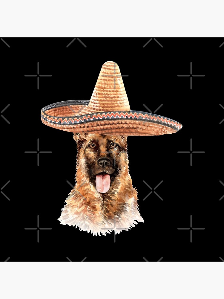 Watercolor German Shepherd Mexican Sombrero Hat by dog-gifts