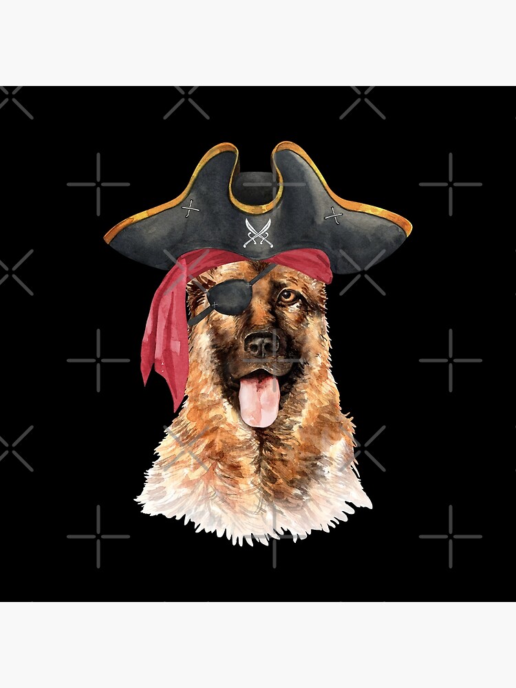 Watercolor German Shepherd Pirate Hat Eye Patch by dog-gifts