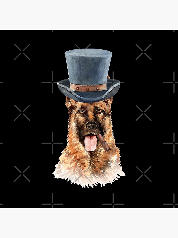 Watercolor German Shepherd Top Hat by dog-gifts