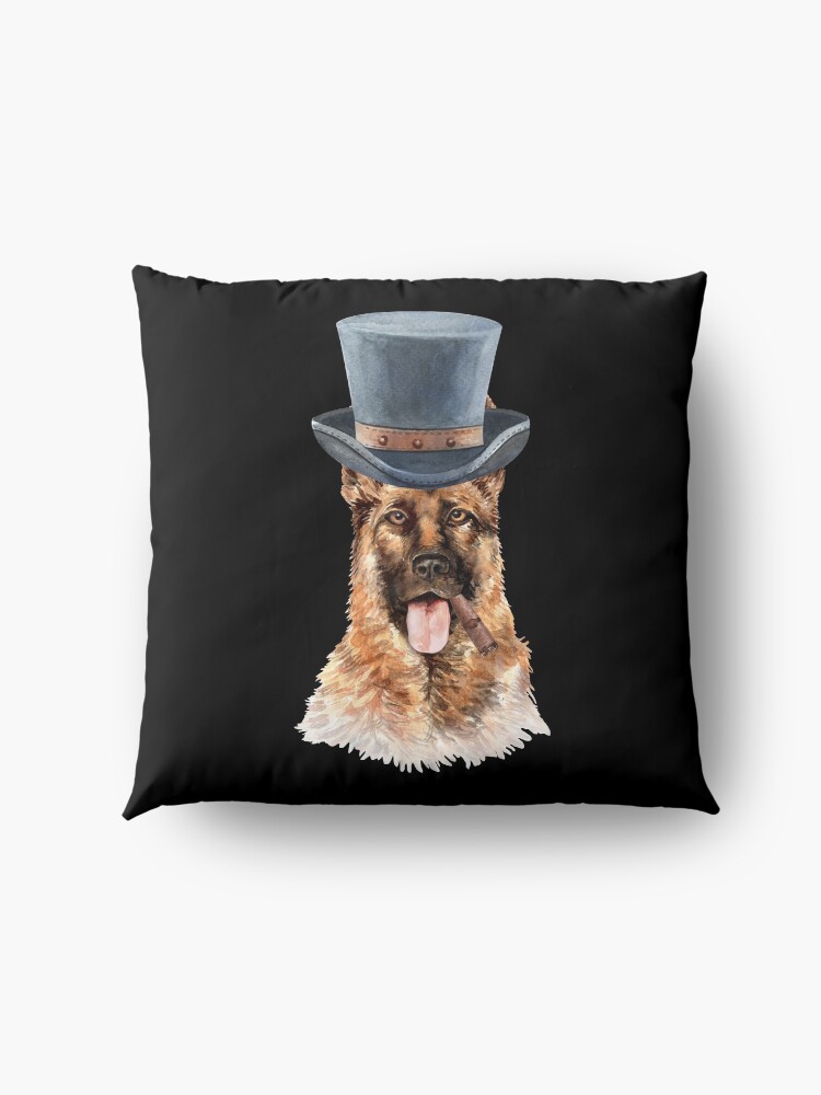 Alternate view of Watercolor German Shepherd Top Hat Floor Pillow