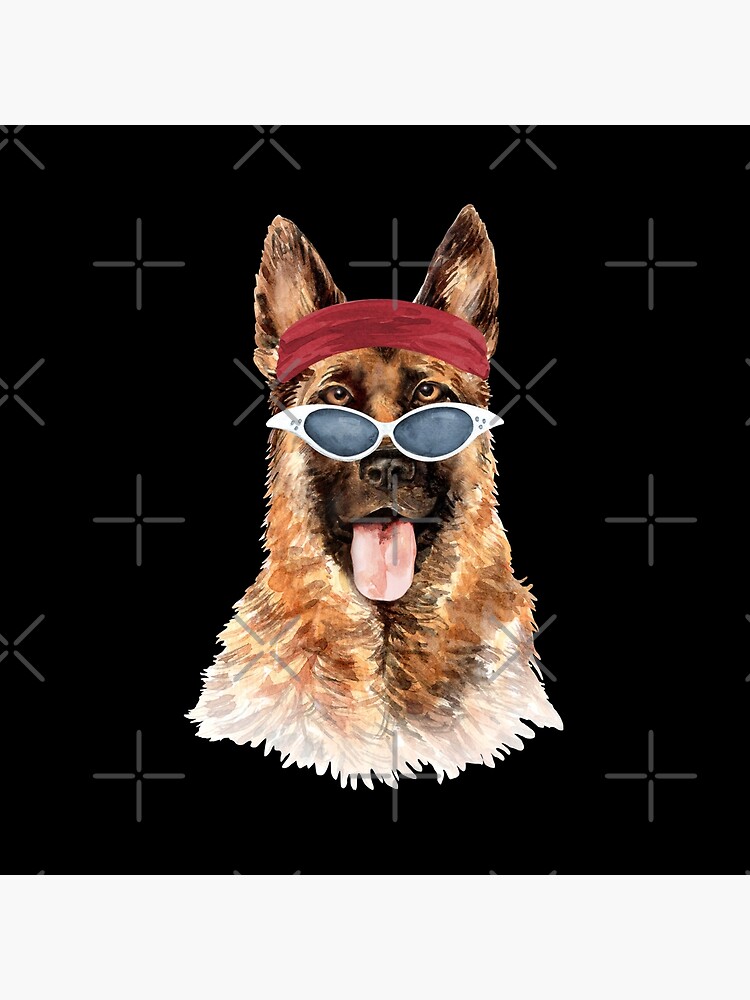 Watercolor German Shepherd shades,gym,exercise, by dog-gifts