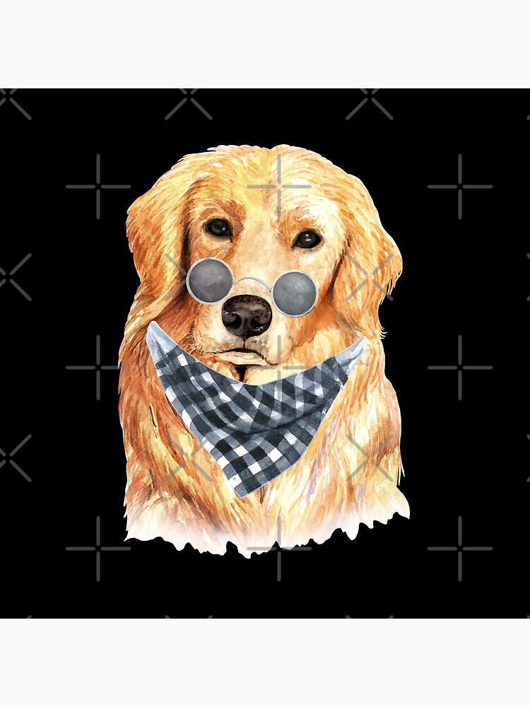 Watercolor Golden Retriever Cool Biker by dog-gifts