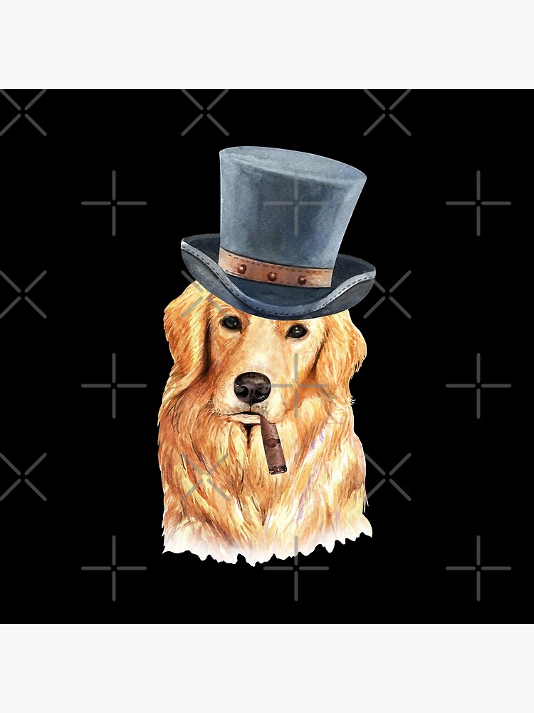 Watercolor Golden Retriever Top Hat by dog-gifts