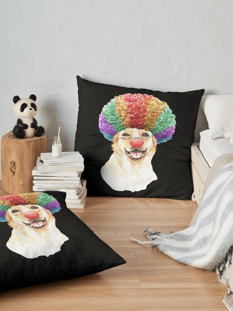 Alternate view of Watercolor Labrador Retriever Clown Floor Pillow