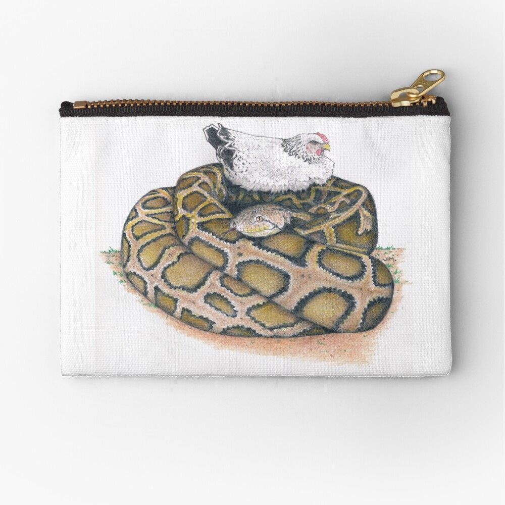 chicken on a python Zipper Pouch