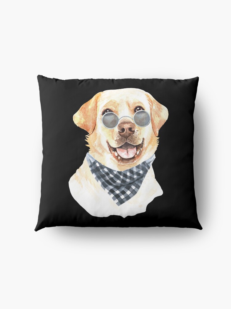 Alternate view of Watercolor Labrador Retriever Cool Biker Floor Pillow