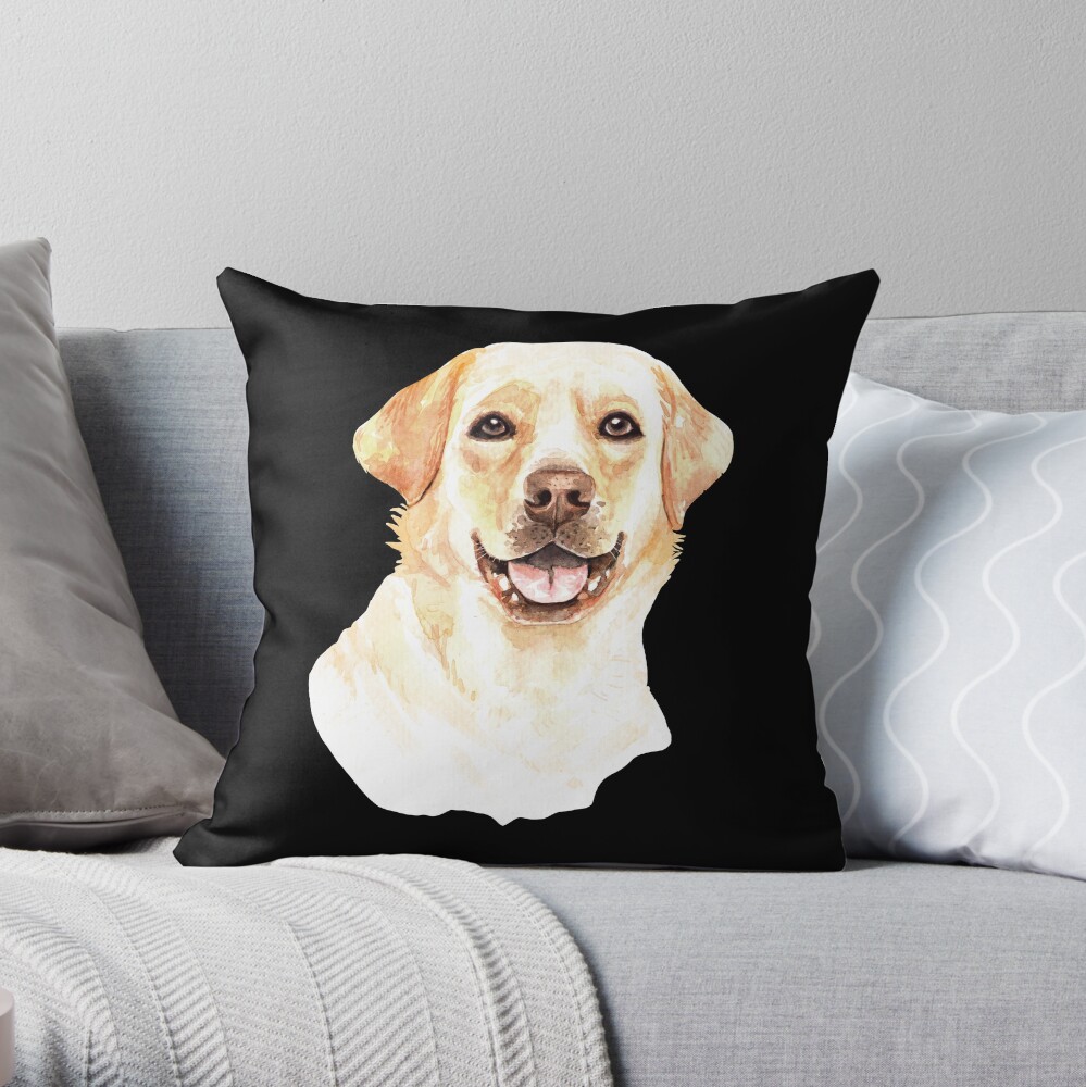 Watercolor Labrador Retriever Dog Throw Pillow