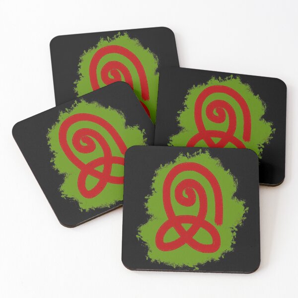Item preview, Red on green doodle design designed and sold by hRSidesigns.