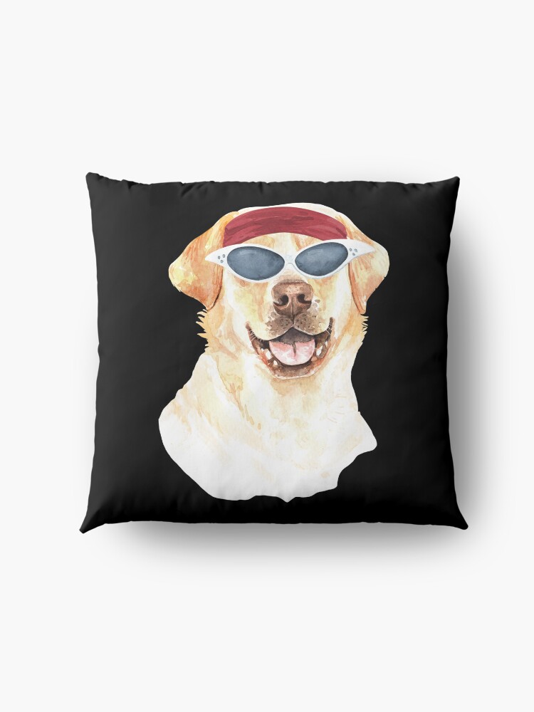 Alternate view of Watercolor Labrador Retriever shades,gym,exercise, Floor Pillow