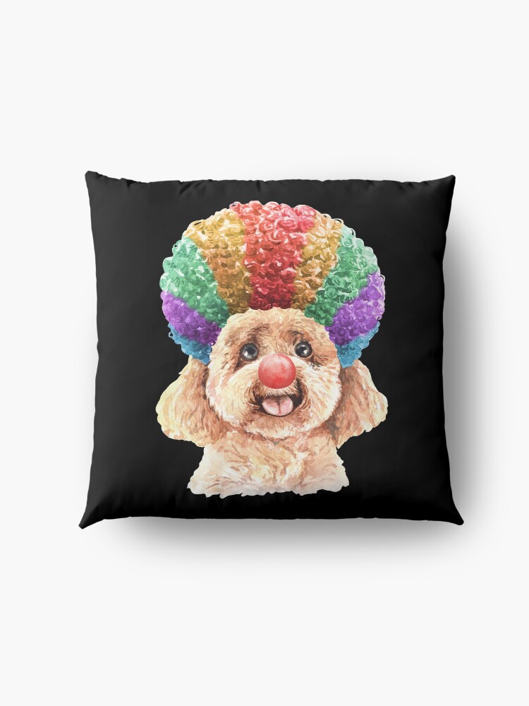 Alternate view of Watercolor Poodle Clown Floor Pillow