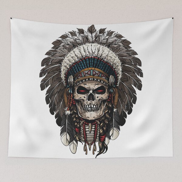Item preview, Warrior indian skull  designed and sold by urbanstore69.