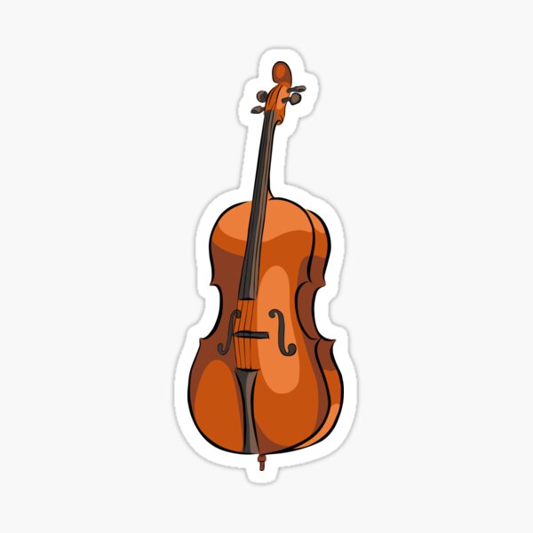 Cello handdrawn music instrument Sticker
