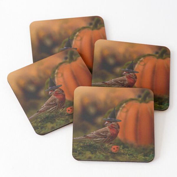 Item preview, House Finch Hoggle the Halloween Witch  designed and sold by LESLIEDYESIGN.