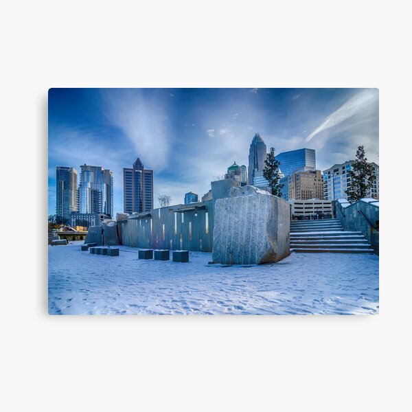 charlotte city skyline behind romare bearden park Canvas Print