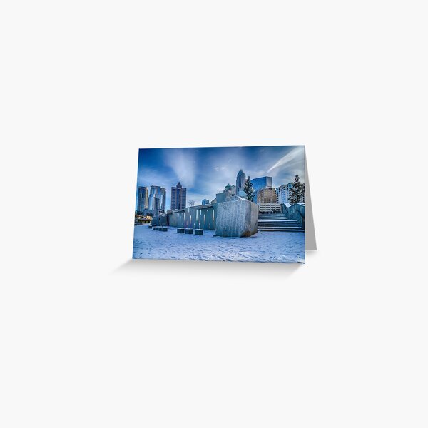 charlotte city skyline behind romare bearden park Greeting Card
