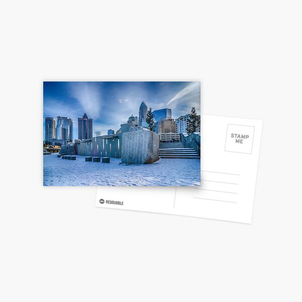charlotte city skyline behind romare bearden park Postcard