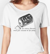 Camiseta ancha para mujer PJSalt V1 (texto negro)