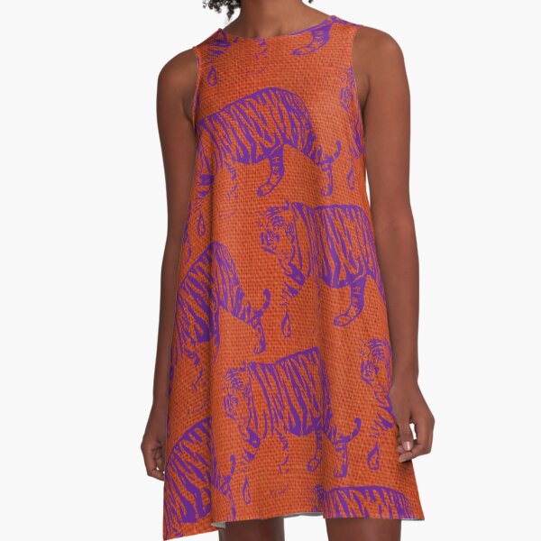 Tigers - Purple and Orange A-Line Dress