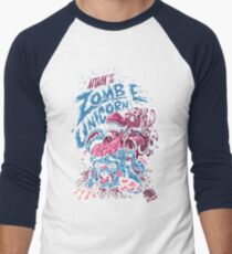 Zombie Unicorn Attacks Men's Baseball ¾ T-Shirt