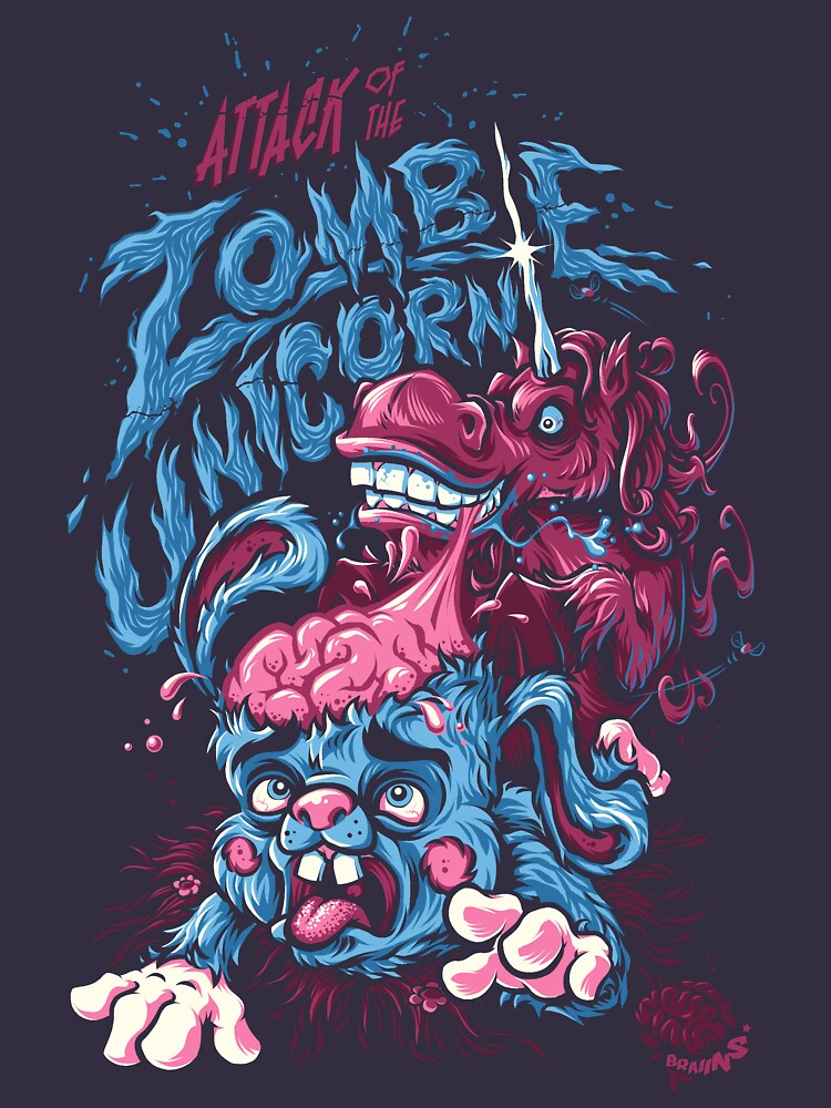 "Zombie Unicorn Attacks" T-shirt by bobmosquito | Redbubble