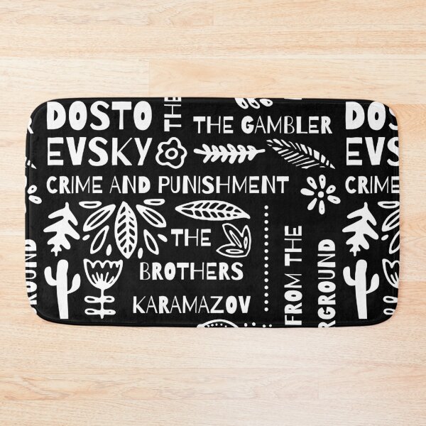 Item preview, Fyodor Dostoevsky Book Titles Black and White Seamless Pattern with Doodles designed and sold by EarlessPierre.