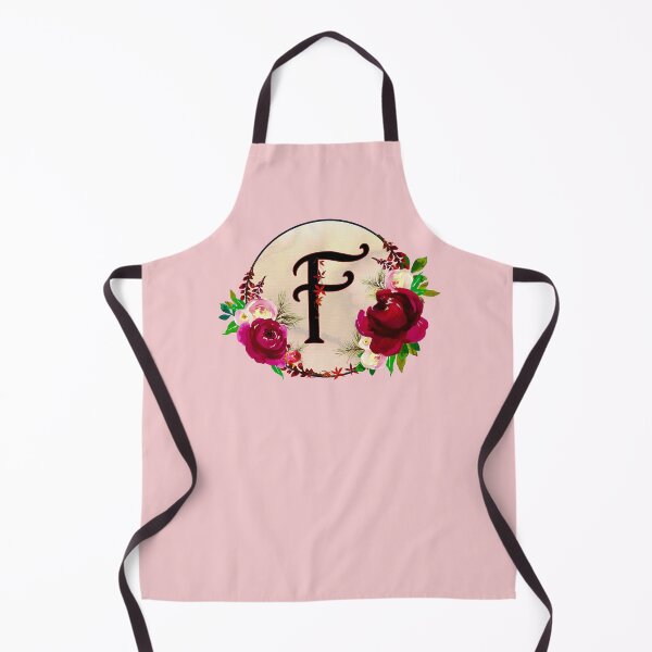 Item preview, The Letter 'F' Red Floral Circle Monogram designed and sold by Bumblefuzzies.