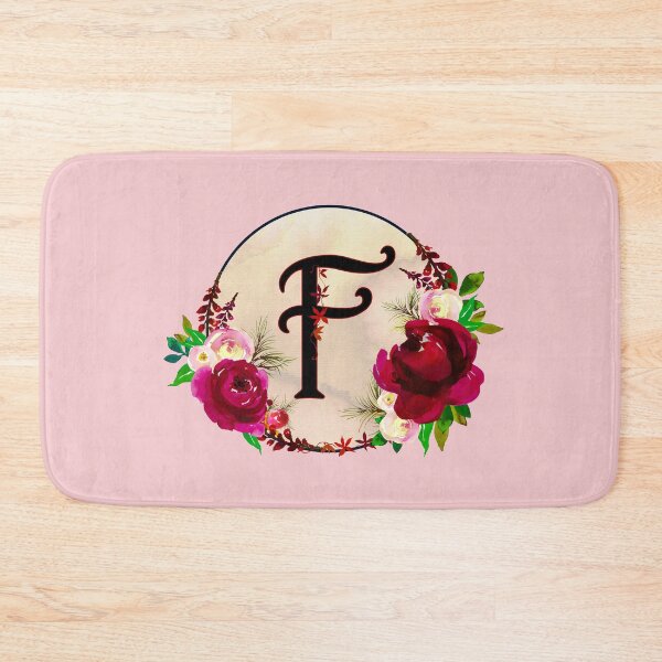 Item preview, The Letter 'F' Red Floral Circle Monogram  designed and sold by Bumblefuzzies.