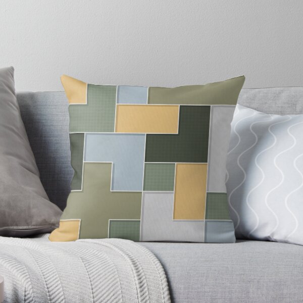 Tessellated Green House Throw Pillow