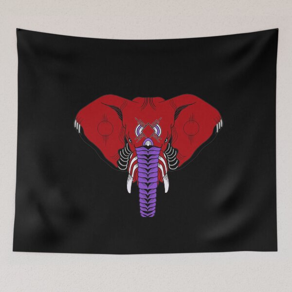 Item preview, Red and Purple African Elephant designed and sold by Slydell1.