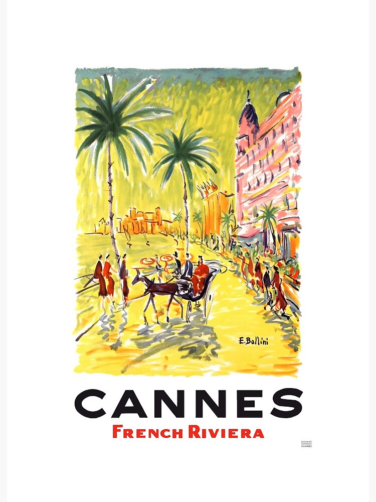 1954 French Riviera Travel Poster Poster for Sale by retrographics