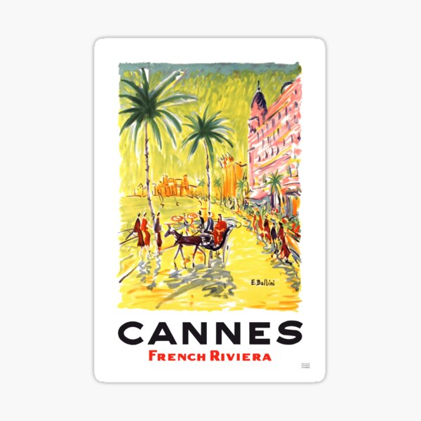 Item preview, 1958 CANNES French Riviera Travel Poster designed and sold by retrographics.