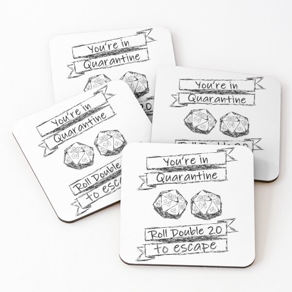 Item preview, Funny covid-19 If life was a game of RPG roll double 20 to escape quarantine light version designed and sold by Give Me that Pencil.