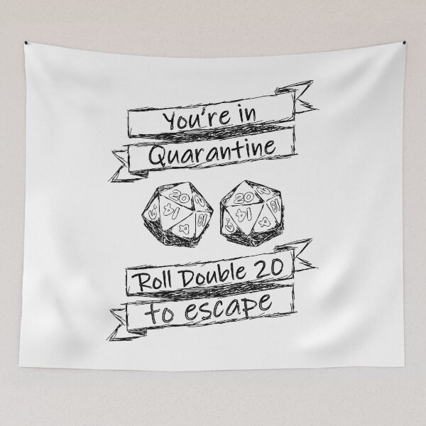 Item preview, Funny covid-19 If life was a game of RPG roll double 20 to escape quarantine light version designed and sold by Give Me that Pencil.