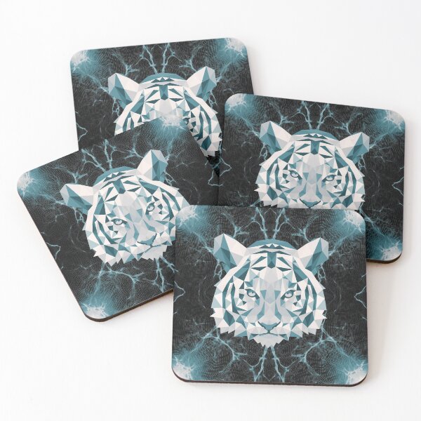 Item preview, Geometric Frozen Ice Tiger Chinese New Year - Blue designed and sold by NoMatterLab.