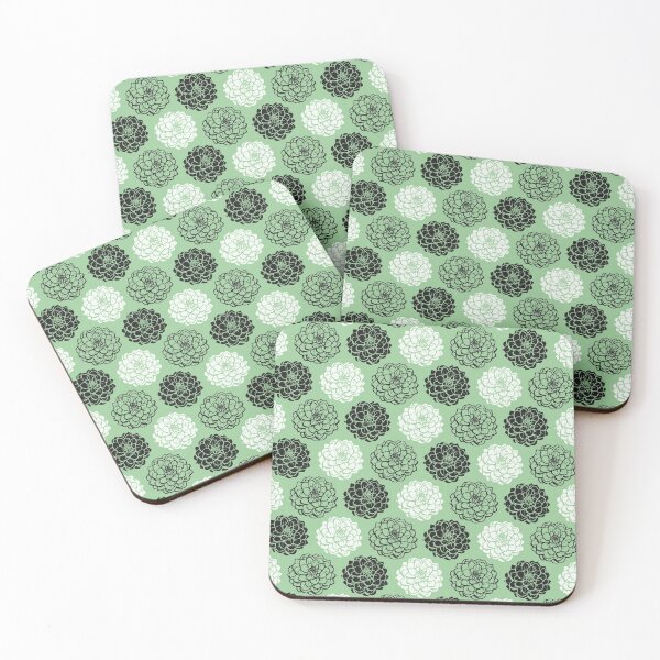 Item preview, Chrysanthemum Variations Seamless Pattern - Black, White and Faded Green designed and sold by Artberry.