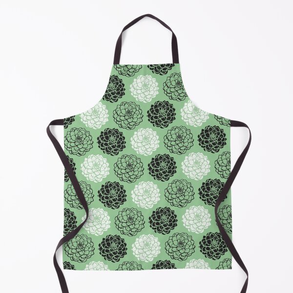 Item preview, Chrysanthemum Variations Seamless Pattern - Black, White and Faded Green designed and sold by Artberry.